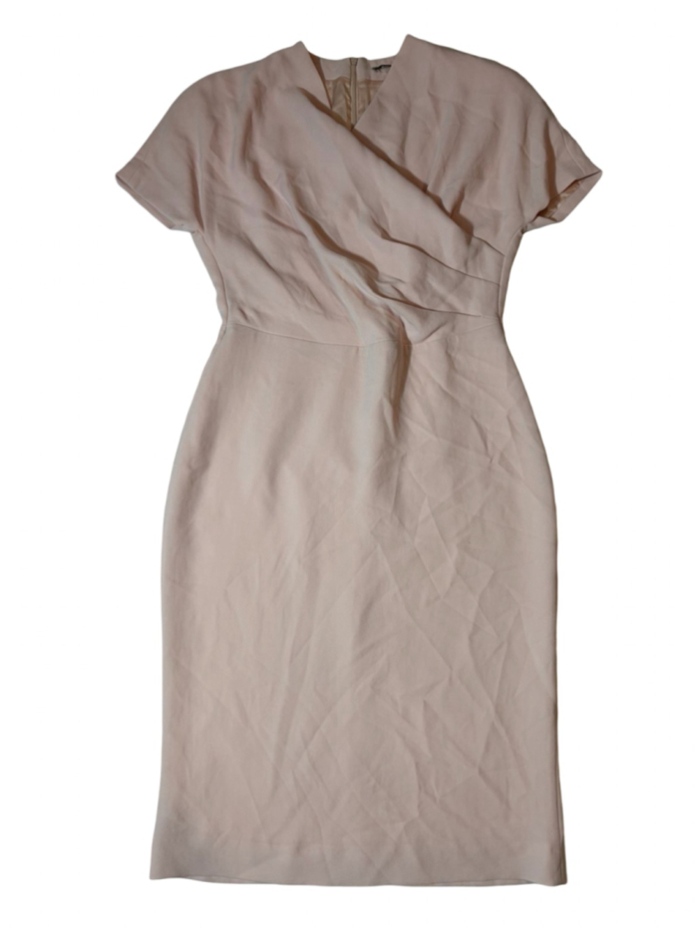 Bottega Veneta Blush Pink Draped Wrap Midi Dress IT 44 US 8 Made Italy